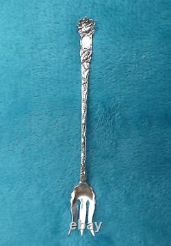 Bridal Rose by Alvin 8 1/4 Sterling long handle pickle fork no mono NICE