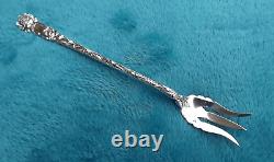 Bridal Rose by Alvin 8 1/4 Sterling long handle pickle fork no mono NICE