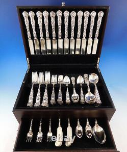 Bridal Rose by Alvin Sterling Silver Flatware Set Service 98 Pieces Dinner Size