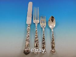 Bridal Rose by Alvin Sterling Silver Flatware Set Service 98 Pieces Dinner Size