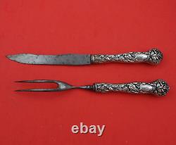 Bridal Rose by Alvin Sterling Silver Steak Carving Set 2pc HH with Carbon Steel