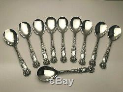 Bridal Rose by Alvin Sterling Silver group of 10 Ice Cream Spoons, original