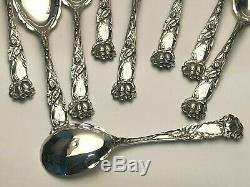 Bridal Rose by Alvin Sterling Silver group of 10 Ice Cream Spoons, original