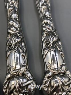 Bridal Rose by Alvin Sterling Silver group of 5 Luncheon Knives 8 5/8, mono H