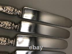 Bridal Rose by Alvin Sterling Silver group of 5 Luncheon Knives 8 5/8, mono H