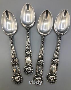 Bridal Rose by Alvin Sterling Silver set of 4 Teaspoons 5 7/8