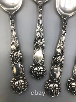 Bridal Rose by Alvin Sterling Silver set of 4 Teaspoons 5 7/8