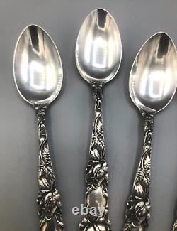 Bridal Rose by Alvin Sterling Silver set of 4 Teaspoons 5 7/8