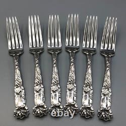 Bridal Rose by Alvin Sterling Silver set of 6 Luncheon Forks 6.75