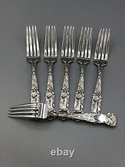 Bridal Rose by Alvin Sterling Silver set of 6 Luncheon Forks 6.75