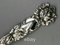 Bridal Rose by Alvin Sterling Silver table Serving Spoon 8 3/8, mono B