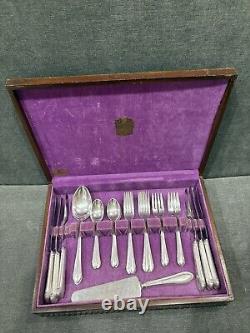 Chased Romantique by Alvin Sterling Silver Flatware, 27 Pieces 6 Place Settings