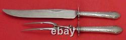 Chased Romantique by Alvin Sterling Silver Roast Carving Set 2pc Vintage