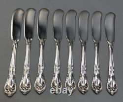 Chateau Rose, Alvin Sterling Silver set of 8 flat Butter Spreaders 5.75
