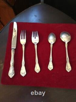 Chateau Rose by Alvin Sterling 1940 Silver Flatware Set 5pc set for 12 (60 pcs)