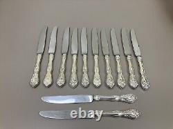 Chateau Rose by Alvin Sterling Silver Flatware Set for 8 Dinner Service 72 Pcs