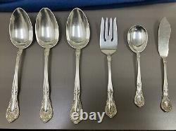 Chateau Rose by Alvin Sterling Silver Flatware Set for 8 Dinner Service 72 Pcs