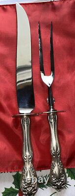 Chateau Rose by Alvin Sterling Silver Large Roast Carving Set with Fork Stand