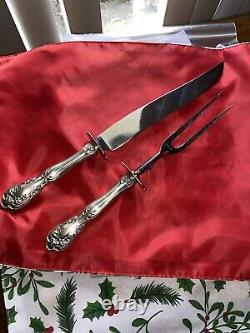 Chateau Rose by Alvin Sterling Silver Large Roast Carving Set with Fork Stand