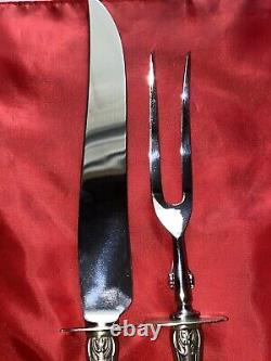 Chateau Rose by Alvin Sterling Silver Large Roast Carving Set with Fork Stand