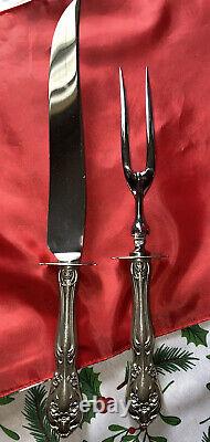 Chateau Rose by Alvin Sterling Silver Large Roast Carving Set with Fork Stand