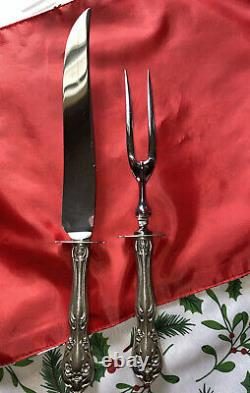 Chateau Rose by Alvin Sterling Silver Large Roast Carving Set with Fork Stand