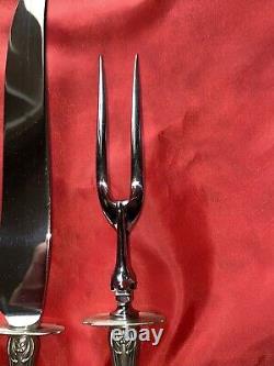 Chateau Rose by Alvin Sterling Silver Large Roast Carving Set with Fork Stand