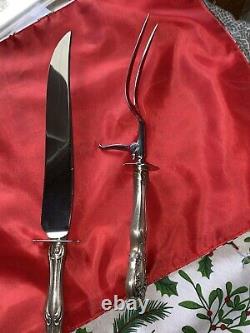 Chateau Rose by Alvin Sterling Silver Large Roast Carving Set with Fork Stand