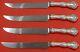 Chateau Rose By Alvin Sterling Silver Steak Knife Set Texas Sized Custom