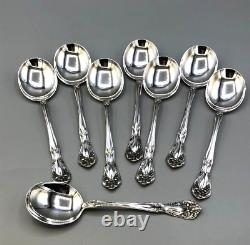 Chateau Rose by Alvin Sterling Silver set of 8 Cream / Round Soup Spoon 6.25