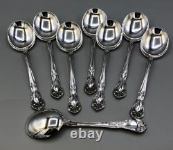 Chateau Rose by Alvin Sterling Silver set of 8 Cream / Round Soup Spoon 6.25