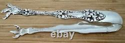 Early Alvin Old Orange Blossom Sterling 5 1/8 Sugar Tongs C 1905