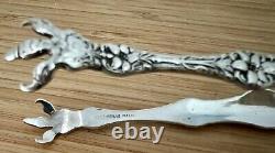 Early Alvin Old Orange Blossom Sterling 5 1/8 Sugar Tongs C 1905