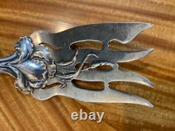 Early Sterling Silver Alvin 9 1/8 In. Art Nouveau Raphael Cold Meat Fork C. 1902
