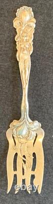 Early Sterling Silver Alvin 9 1/8 In. Art Nouveau Raphael Cold Meat Fork C. 1902