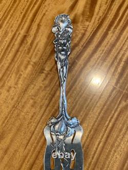Early Sterling Silver Alvin 9 1/8 In. Art Nouveau Raphael Cold Meat Fork C. 1902