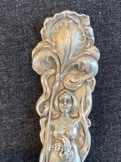 Early Sterling Silver Alvin 9 1/8 In. Art Nouveau Raphael Cold Meat Fork C. 1902