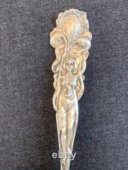 Early Sterling Silver Alvin 9 1/8 In. Art Nouveau Raphael Cold Meat Fork C. 1902