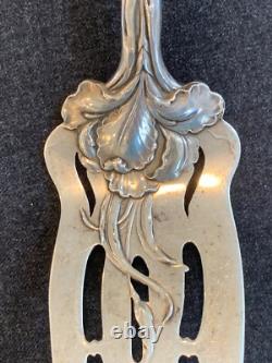 Early Sterling Silver Alvin 9 1/8 In. Art Nouveau Raphael Cold Meat Fork C. 1902