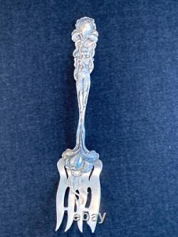 Early Sterling Silver Alvin 9 1/8 In. Art Nouveau Raphael Cold Meat Fork C. 1902