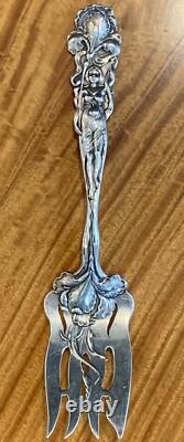 Early Sterling Silver Alvin 9 1/8 In. Art Nouveau Raphael Cold Meat Fork C. 1902