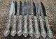 Estate 8 Pc Alvin French Scroll Sterling Silver Stainless Knife 688g Scrap