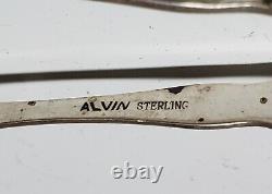 Estate Sterling Silver 1940 Alvin Chateau Rose Sugar Tongs-4 No Monos