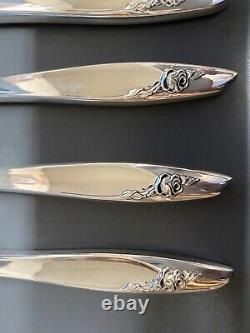 Eternal Rose by Alvin 1963's pattern 8 knives Sterling silver