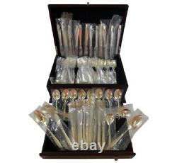 Eternal Rose by Alvin Sterling Silver Flatware Set For 12 Service 76 Pieces New