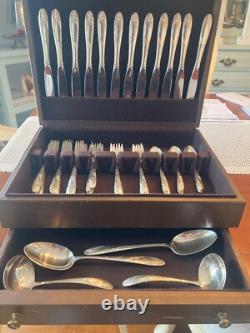 FULL 52 PC SET ALVIN ROSECREST STERLING SILVER FLATWARE 12 x 4 +4 LARGE SERVERS