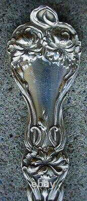 Fine Alvin Sterling Silver Meat Serving Fork Majestic Pattern 8 1/2 Gold Washed