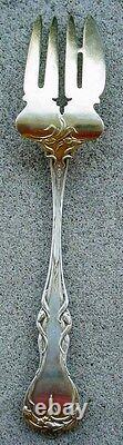 Fine Alvin Sterling Silver Meat Serving Fork Majestic Pattern 8 1/2 Gold Washed