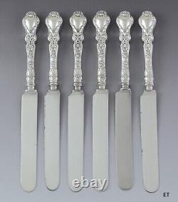 Fine set 6 Alvin Sterling Silver Nuremburg Dinner Knives 9 5/8