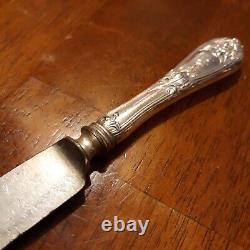 Fleur De Lis Alvin Sterling Handles Old French Knives 1907 Set 12 Slvplt Blds